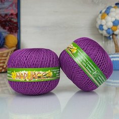 Пряжа ПНК им. С. М. Кирова Нарцисс (ПНК), лиловый - 2112, 100% мерсеризованный хлопок, 6 мотков, 100 г, 400 м.