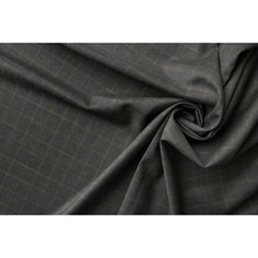 Ткань серая шерсть с лоском в клетку Corneliani