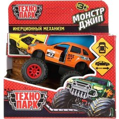 Машина Монстр Джип оранжевая 8 см металл инерция Технопарк W7730-R-KR2