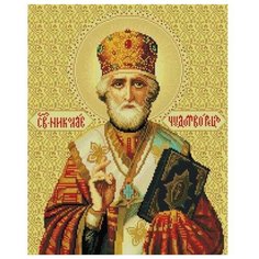 Алмазная мозаика Николай Чудотворец (на подрамнике) 40x50 см. Белоснежка