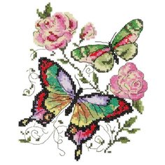 Набор для вышивания крестом Чудесная игла "Бабочки и розы"