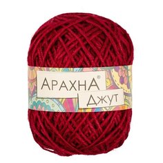 Пряжа ARACHNA "JUTE" 100% джут 5 шт.х100г 90м №015 красный