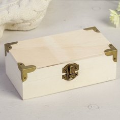 Шкатулка для росписи дерево "С уголками" 5,5х16х8,5 см Россия