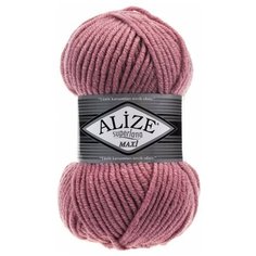 Пряжа Alize Superlana Maxi, 25 % шерсть, 75 % акрил, 100 г, 100 м, 5 шт., 204 темная пудра