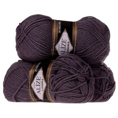 Пряжа Alize Lanagold, 49 % шерсть, 51 % акрил, 100 г, 240 м, 3 шт., 348 темно-серый