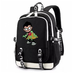 Рюкзак Робин (Teen Titans GO) черный с USB-портом №3 Noname