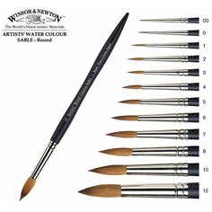 Кисть Winsor&Newton Кисть соболь круглая №12 Winsor&Newton ARTISTS WATERCOLOR Round