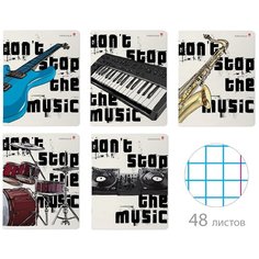 Тетрадь на скрепке "Музыка", 48 листов, А5, клетка Альт