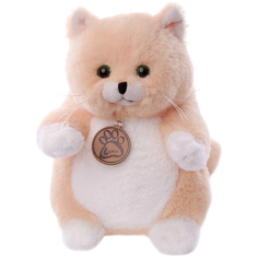 Мягкая игрушка Lapkin Толстый кот, 16 см, персиковый