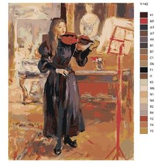Картина по номерам Y-142 "Картина - Упражнение на скрипке. Берта Моризо" 40х50 Brushes Paints