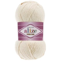 Пряжа Alize Cotton Gold слоновая кость (599), 55%хлопок/45%акрил, 330м, 100г, 5шт