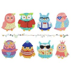 Алмазная мозаика наклейка для детей / Совы Noname