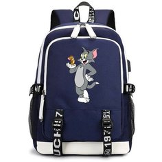 Рюкзак Том и Джерри (Tom and Jerry) синий с USB-портом №3 Noname