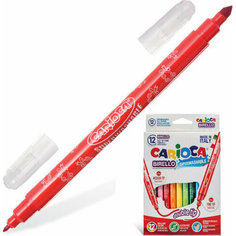 Набор фломастеров Фломастеры двухсторонние CARIOCA (Италия) "Birello", 10 цветов, 2 пишущих узла 2,5 и 5 мм, суперсмываемые