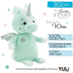 Мягкие игрушки KULT of toys Little Stars Плюшевый Единорог Юни (мятный), подарок для девочки/мальчика 30см