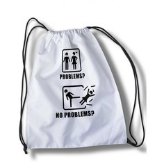 Мешок для cменной обуви надписи приколы, проблемы, нет проблем, problems, no problems, шрифты, надписи, слова - 30703 Brut Bag