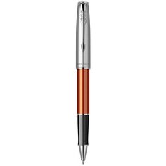 Ручка-роллер Parker Sonnet Essentials Orange SB Steel CT, цвет чернил black, перо: F, в подарочной упаковке.