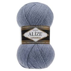 Пряжа Alize Lanagold (Ализе Ланаголд) - 2 мотка 221 светлый джинс 49% шерсть, 51% акрил 240м/100г