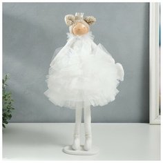 Кукла интерьерная "Принцесса в белом наряде, с сердцем" 43х18х19,5 см NO Name