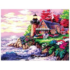 Алмазная мозаика на подрамнике 30x40 с полным заполнением «Домик у моря» Школа талантов