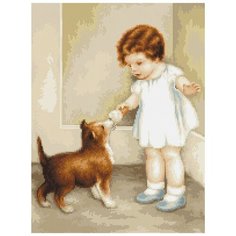 Набор для вышивания LUCA-S "Девочка с собакой", арт. B372