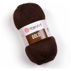 Пряжа для вязания YarnArt Gold (ЯрнАрт Голд) - 1 моток 9032 коричневый с кор люрексом, блестящая, 92% акрил, 8% металлик, 400 м/100г