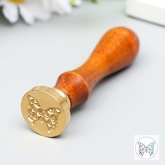 Печать для сургуча с деревянной ручкой "Бабочка 3D" 9х2,5х2,5 см Profit