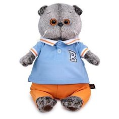 Мягкая игрушка BUDI BASA Кот Басик в голубом поло 19 см