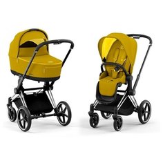 Универсальная коляска Cybex Priam IV 2 в 1, mustard yellow/chrome/black, цвет шасси: Chrome-Black