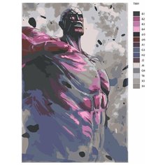 Картина по номерам T891 "Аниме Атака титанов. Колоссальный Титан" 60x90 Brushes Paints
