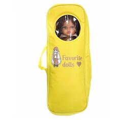 Детский рюкзак-переноска с окошком для кукол высотой до 38 см (Paola Reina, Berjuan и др.), желтый Favoridolls