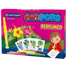 Фломастеры воздушные ароматические Centropen "AirPens Perfumed", 05цв.+8 трафаретов, картон. упаковка
