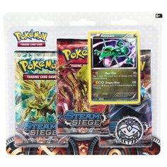 Покемон карты коллекционные: Блистер Pokemon издания XY Steam Siege (3 бустера + промо-карта Rayquaza + монетка) на английском языке Nintendo