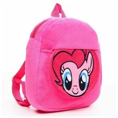 Рюкзак плюшевый Пинки Пай, на молнии, с карманом,22 см x 6 см x 19 см, My little Pony, 1 шт. Hasbro