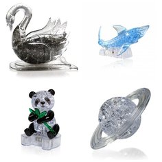 Игрушки девочке Сборная модель комплект новогодний 4 штуки Идеи подарков классу 8 марта Лебедь, Акула, Панда, Сатурн Iq Toy