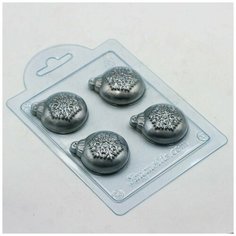 Шар со снежинкой мини - формочка для мыла и шоколада из толстого пластика Any Molds
