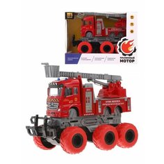 Монстр трак Пожарная машина, инерционный механизм, при столкновении подпрыгивает на стойках, подвижные элементы, 6 колес Пламенный мотор 870826