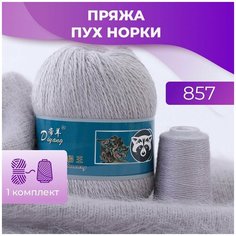 Пряжа Пух норки - 1 комплект (50 грамм, 350 м), цвет 857 Long Mink Wool