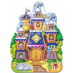 Деревянная рамка-вкладыш Smile Decor "Сказочный замок", развивающий пазл-головоломка для малышей, кукольный домик, сюжетный пазл