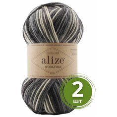 Пряжа Alize Wooltime (Вултайм) - 2 мотка Цвет: 11016 серый принт 75% шерсть, 25% полиамид, 100г 200м