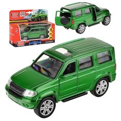 Машина металл УАЗ Patriot 12см,(откр. двери и багажник, зеленый) инерц. в коробке Технопарк