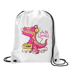 Сумка для обуви CoolPodarok Прикол. Динозавр с плеером