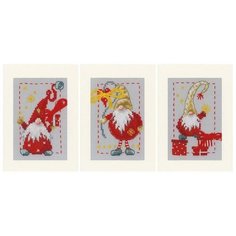 Набор для вышивания Vervaco "Рождественские гномы", 10,5x15 см, арт. PN-0185078