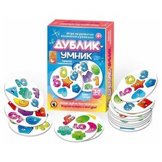 Русский стиль Настольная игра «Дублик-умник. Цифры и фигуры», 30 карточек