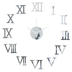 Часы-наклейка, серия: DIY, "Аннита", дискретный ход, d-50 см, сек. стрелка 12 см, АА, серебро 5451322 Solomon