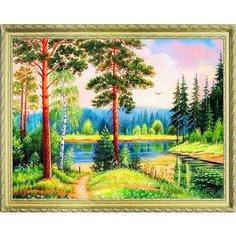 Алмазная мозаика на подрамнике "Природный пейзаж" 40х50 см, цветов-26 Paintboy