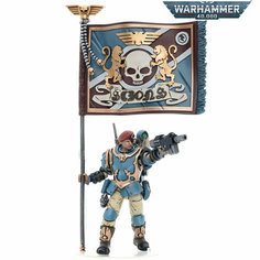Фигурка подвижная Astra Militarum Tempestus Scions Command Squad 55th Kappic Eagles Banner Bearer Joytoy