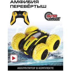 Машинка на радиоуправлении ТМ AUTODRIVE, перевертыш-амфибия, аккумулятор, пульт управления, 4WD, 1:24, 2.4GHz, повороты 360, JB0404777