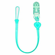 Держатель для соски - пустышки "Сердце", силиконовый, цвет бирюзовый Mum&Baby