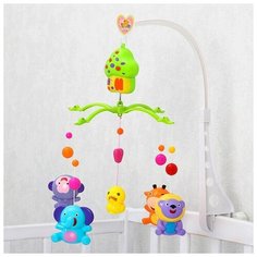 Мобиль музыкальный "Домик. Джунгли", заводной Без бренда